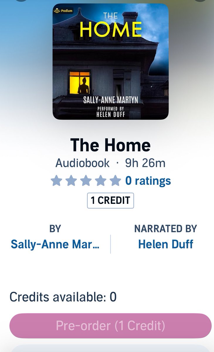 Audiobook listeners! ‘The Home’ will be released on Audible on the 20th of February 2024. Narrated by the amazing Helen Duff. Pre-order available now 🖤 @JoffeBooks @PodiumAudio @audibleuk @katiefulf #writing