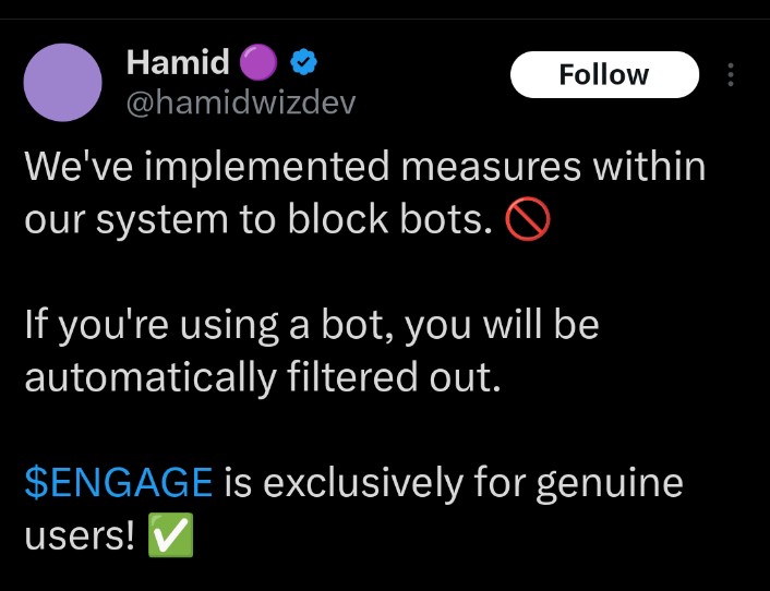 focaldot's tweet photo. Good Afternoon everyone !! 

@hamidwizdev you are talking about Bots to be filtered out? Go see the leaderboard. The leaderboard is filtered IN with bots. My engagement points not counting for 3 days ? $ENGAGE

It discourages genuine users. Anyways let's keep HELPING each other. https://t.co/NUDsikHSin