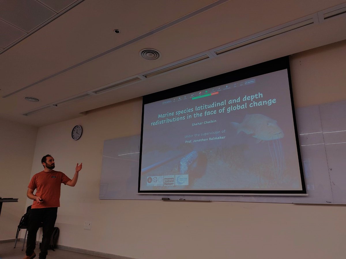 Just presented my PhD last week and am currently a few steps from submitting my thesis! PhD talk is available below: 'Marine species latitudinal and depth redistributions in the face of global change' youtube.com/watch?v=5fGWza… Thanks to all who came to support me!