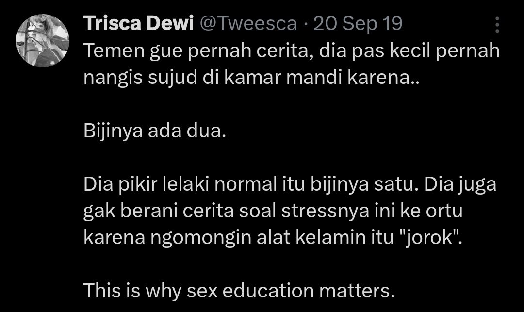PENTINGNYA SEX EDUCATION
-
A THREAD