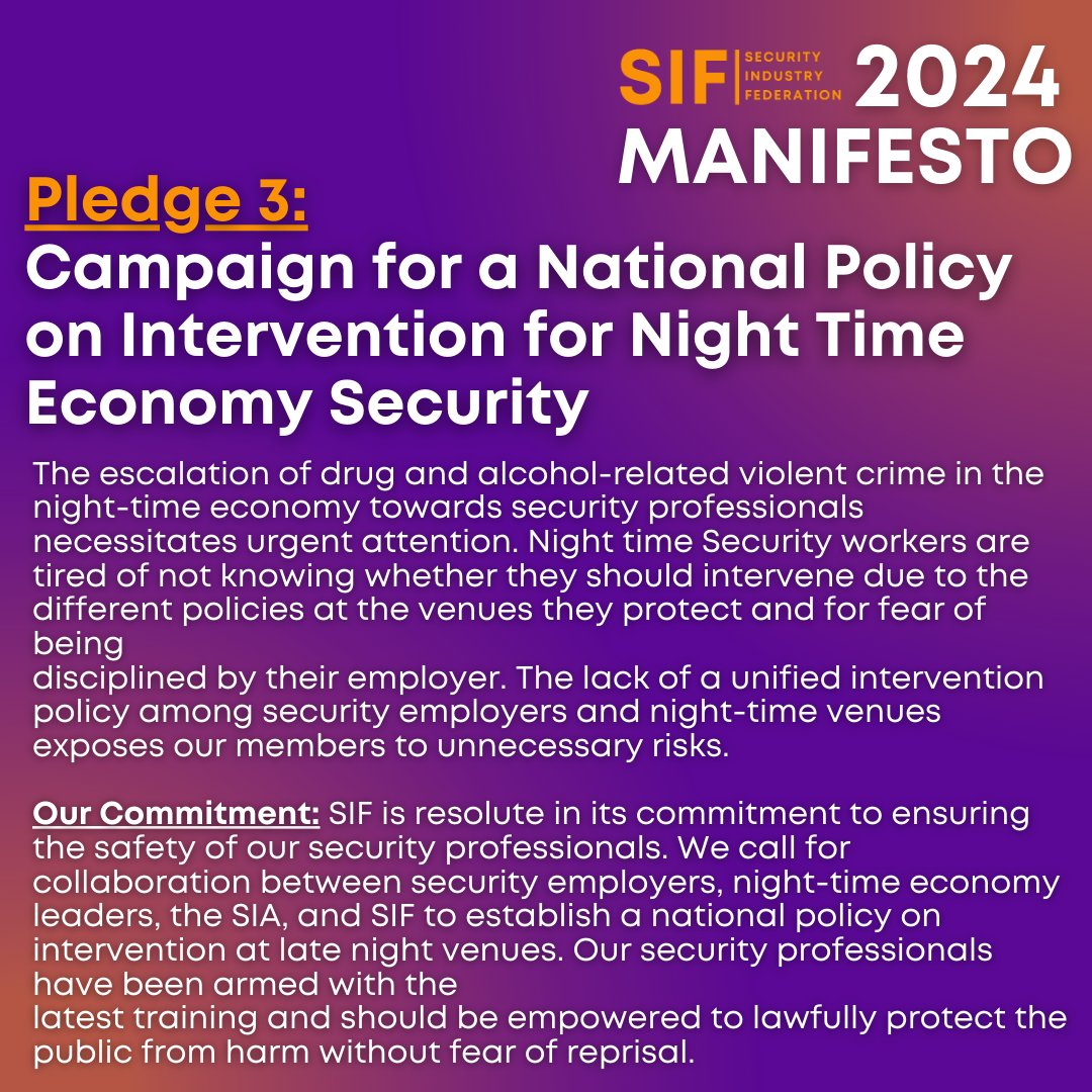 SIF_trade_union's tweet photo. SIF is resolute in its commitment to ensuring the safety of our security professionals. We call for collaboration between security employers, night-time economy leaders, the SIA, and SIF to establish a national policy on intervention at late night venues.

https://t.co/GEKC3r7dzi https://t.co/rgiQGCTa7k