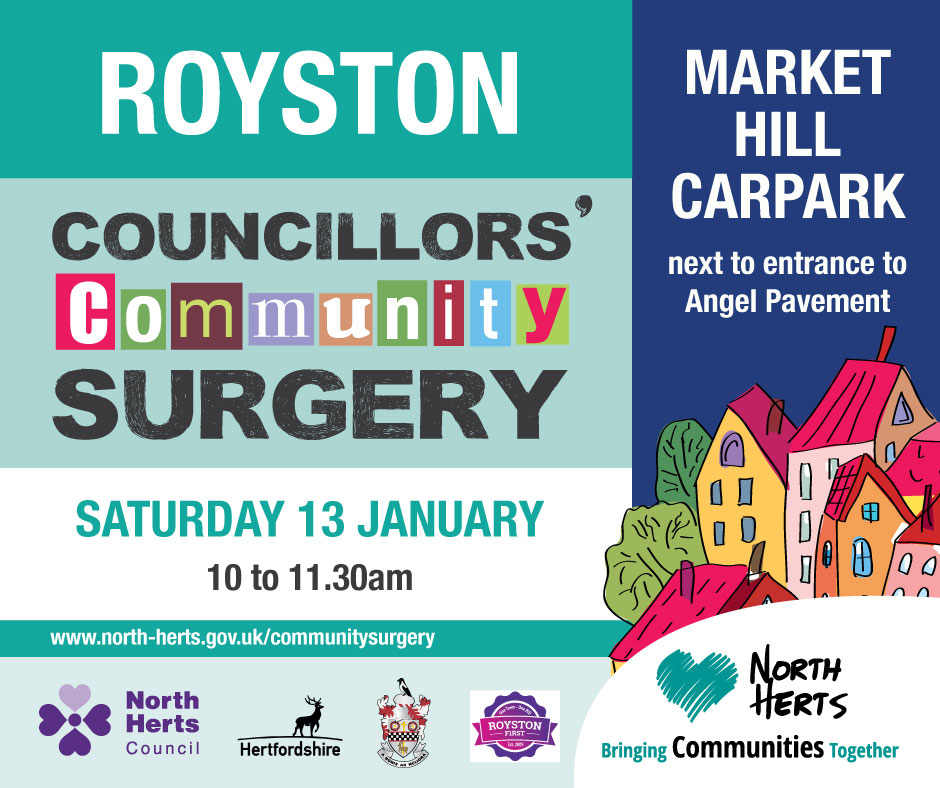 Join us tomorrow for the #Royston Community Surgery. It's a fantastic opportunity to discuss any matters of interest or concern with your Councillors. See you there!😃 📆Saturday 13 January 🕗10am to 11:30am 📍Market Hill Carpark