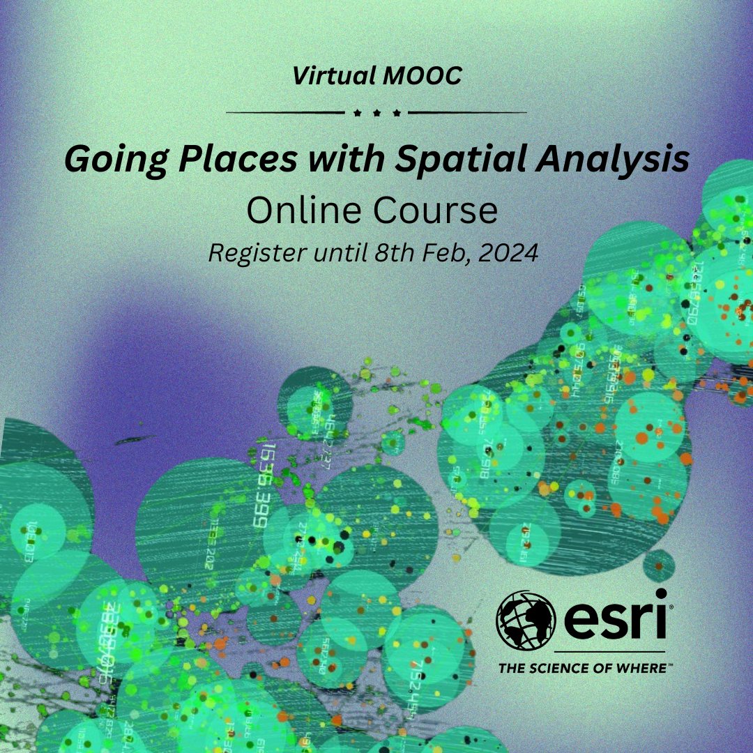 EsriIreland's tweet image. Gain a deeper understanding of spatial data analysis with this online course. Includes free access to the full analytical capabilities of #ArcGIS Online, Esri's cloud-based mapping and analytics platform. #SpatialData #DataAnalysis @Esri
esri.social/IGZv50QpYZB