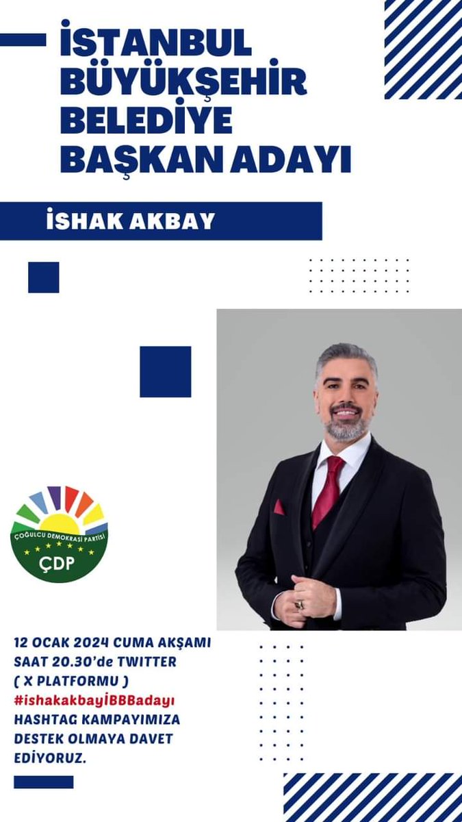 ishak_akbay's tweet photo. MERHABALAR DEĞERLİ DOSTLARIM...BU AKŞAM BİR HASHTAG ÇALIŞMAMIZ VAR...BİZLERE KATILIRSANIZ SEVİNİRİZ..İSTANBUL BÜYÜKŞEHİR BELEDİYE BAŞKAN ADAYI

12 OCAK 2024
CUMA AKŞAMI
SAAT: 20.30

 #ishakakbayİBBBadayı

Dikkat! Lütfen CUMA AKŞAMI 20.30 dan evvel tweet atmayalım! https://t.co/H3GnA6tW4y