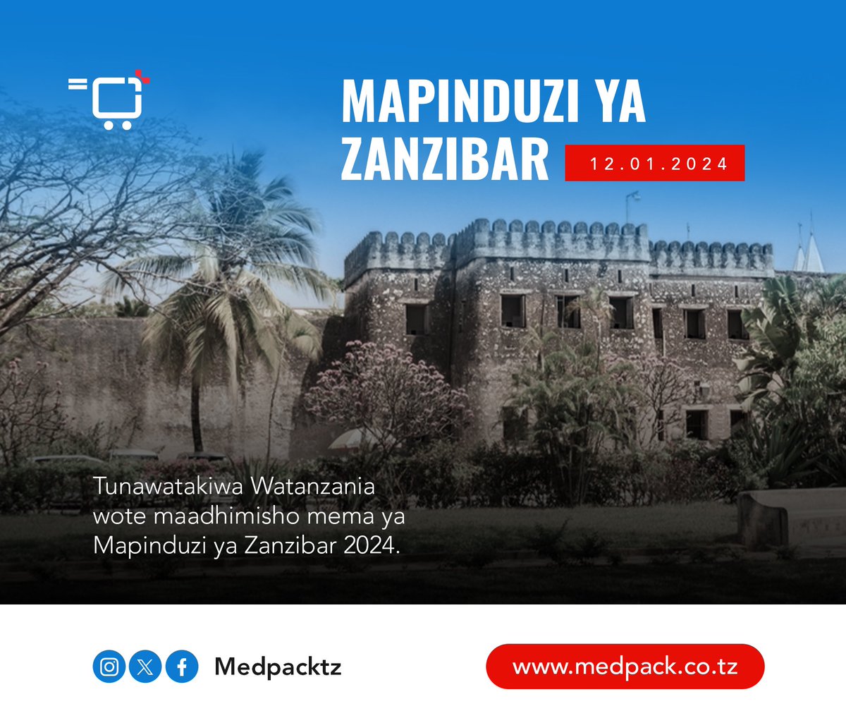 medpackTz's tweet photo. Tunasherehekea kumbukumbu ya Miaka 60 ya Mapinduzi ya Zanzibar 🌴✨ #HappyMapinduziDay https://t.co/sVf6wUQMCz
