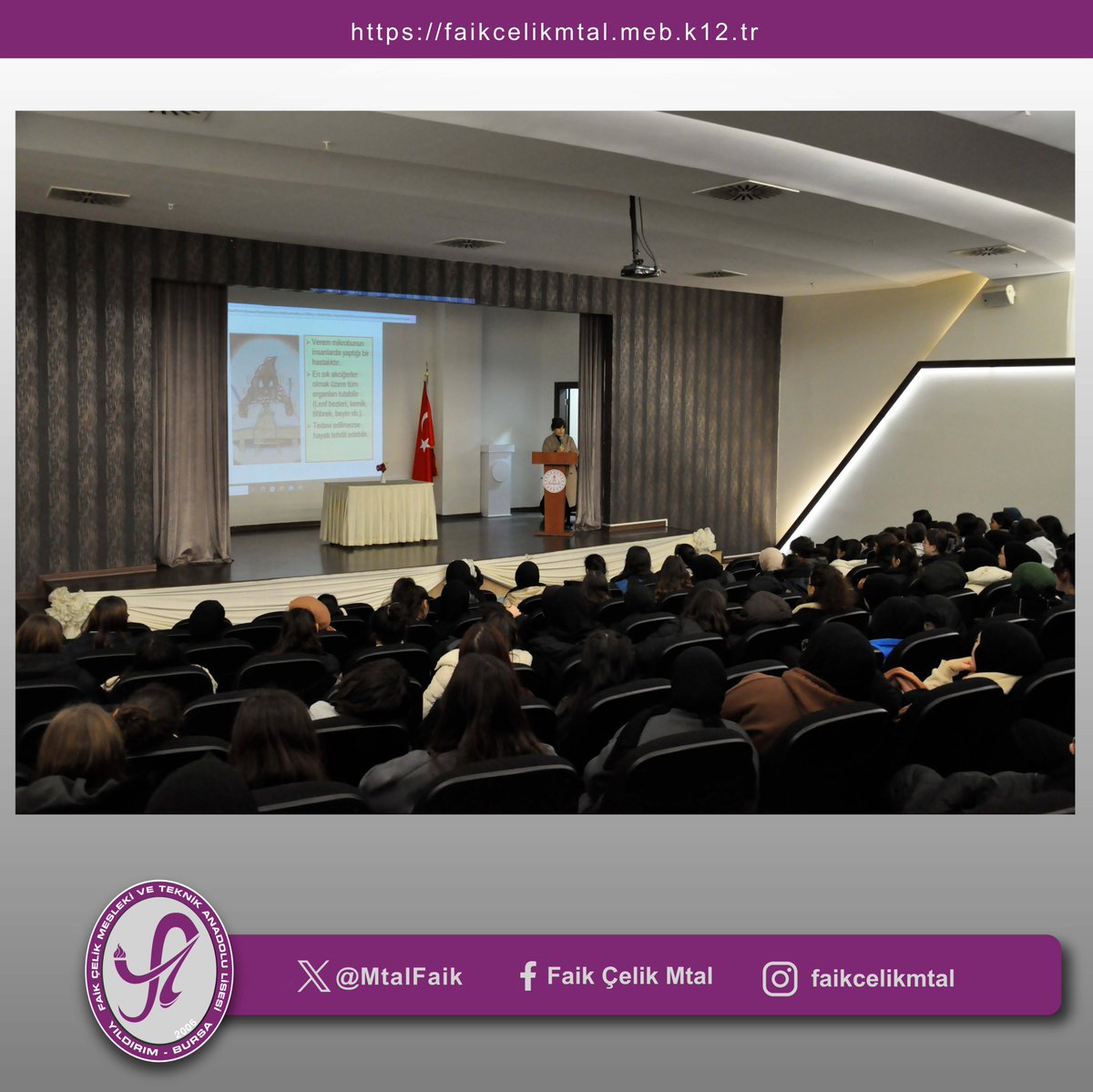 MtalFaik's tweet image. Verem Haftası kapsamında konferans salonumuzda Sağlık ve Temizlik Kulübü öğretmenlerimiz tarafından öğrencilerimize " Verem Hastalığı" konulu bilgilendirme sunumu yapıldı.

#verem
#sağlık

@tcmeb
@Yusuf__Tekin
@bursailmem16
@Alireisoglu34
@bursailmem16
@yildirimilcemem
@docmediha
