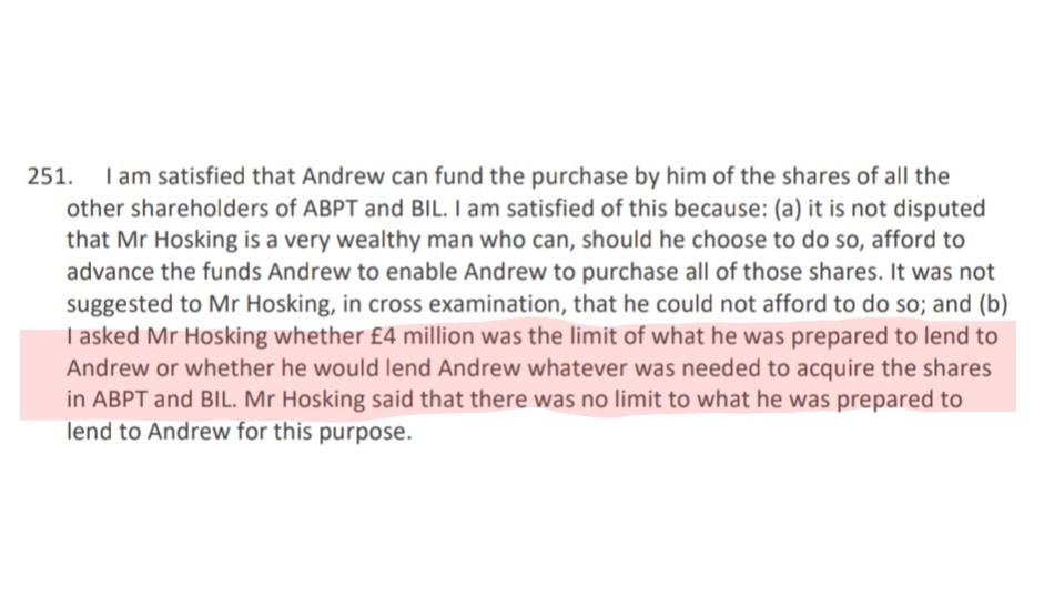 Andrew Bridgen appears to have misled Parliamentary authorities by reporting a huge £4.5 MILLION interest free loan from Reclaim donor Jeremy Hosking as 'legal services'. In fact the money seems to have been used to buy out the other shareholders in his family business. 🧵