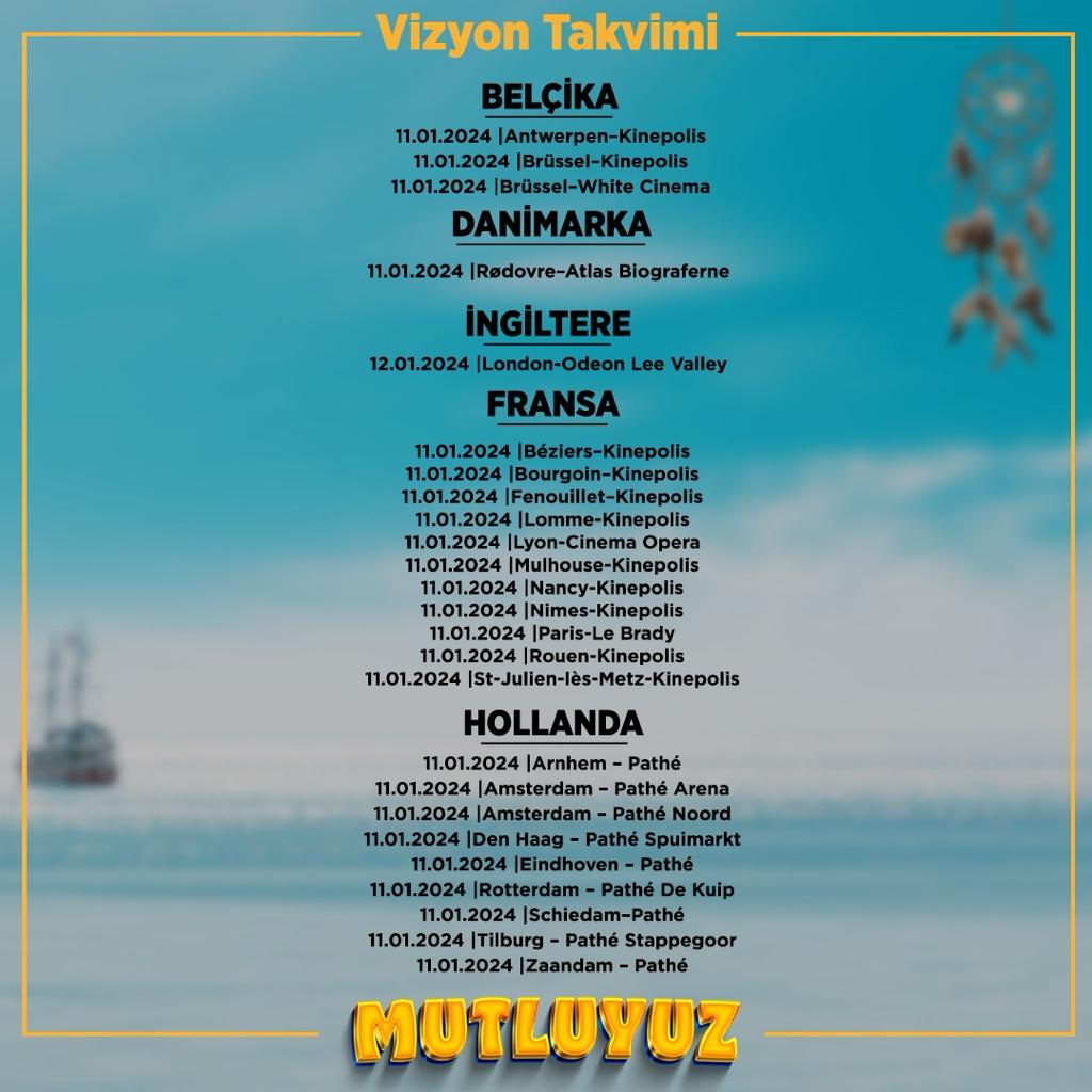 MutluyuzFilm's tweet photo. Duyduk duymadık demeyin! #Mutluyuz Avrupa’yı mutlu etmeye ve güldürmeye geliyor, bütün seyircilerimizi bekleriz.

#Mutluyuz şimdi sinemalarda! 🤩
@25FilmTR @ibrahimbuyukak @yasemoz88 https://t.co/PhM2dn7sOX
