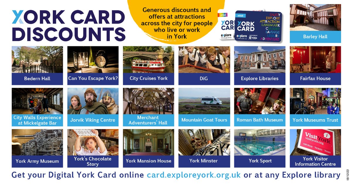 We’re not here anymore – formerly @YorkLibrariesUK (@yorklibrariesuk) on Twitter photo Have you got your #YorkCard ready for #York Residents’ Festival? It's a handy way to show you're a #York resident. Plus you can use your card to unlock a whole array of offers throughout the whole year! card.exploreyork.org.uk/where-can-you-… #ExploreTogether #SupportExplore <a href="/VisitYork/">✨ Visit York ✨</a> Have you got your #YorkCard ready for #York Residents’ Festival? It's a handy way to show you're a #York resident. Plus you can use your card to unlock a whole array of offers throughout the whole year! card.exploreyork.org.uk/where-can-you-… #ExploreTogether #SupportExplore <a href="/VisitYork/">✨ Visit York ✨</a>