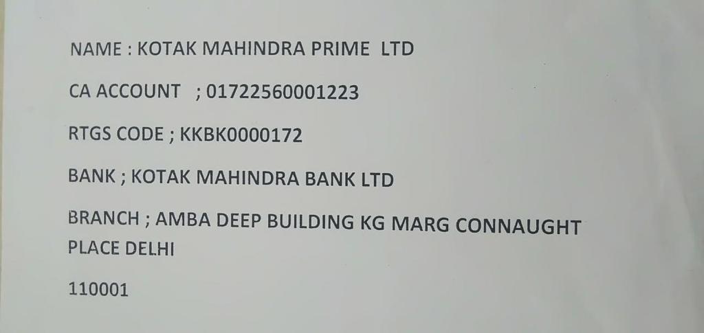 ImSabinBS's tweet photo. @KotakBankLtd , I have a car loan (CF18095958) of remaining balance 159000, wanted to close the loan by paying the whole amt. Kollam branch manager named JUSTIN send me this photo of Bank details to send the whole money via RTGS.Ihave transferred the money and now not responding. https://t.co/ZRfrJAnM2q