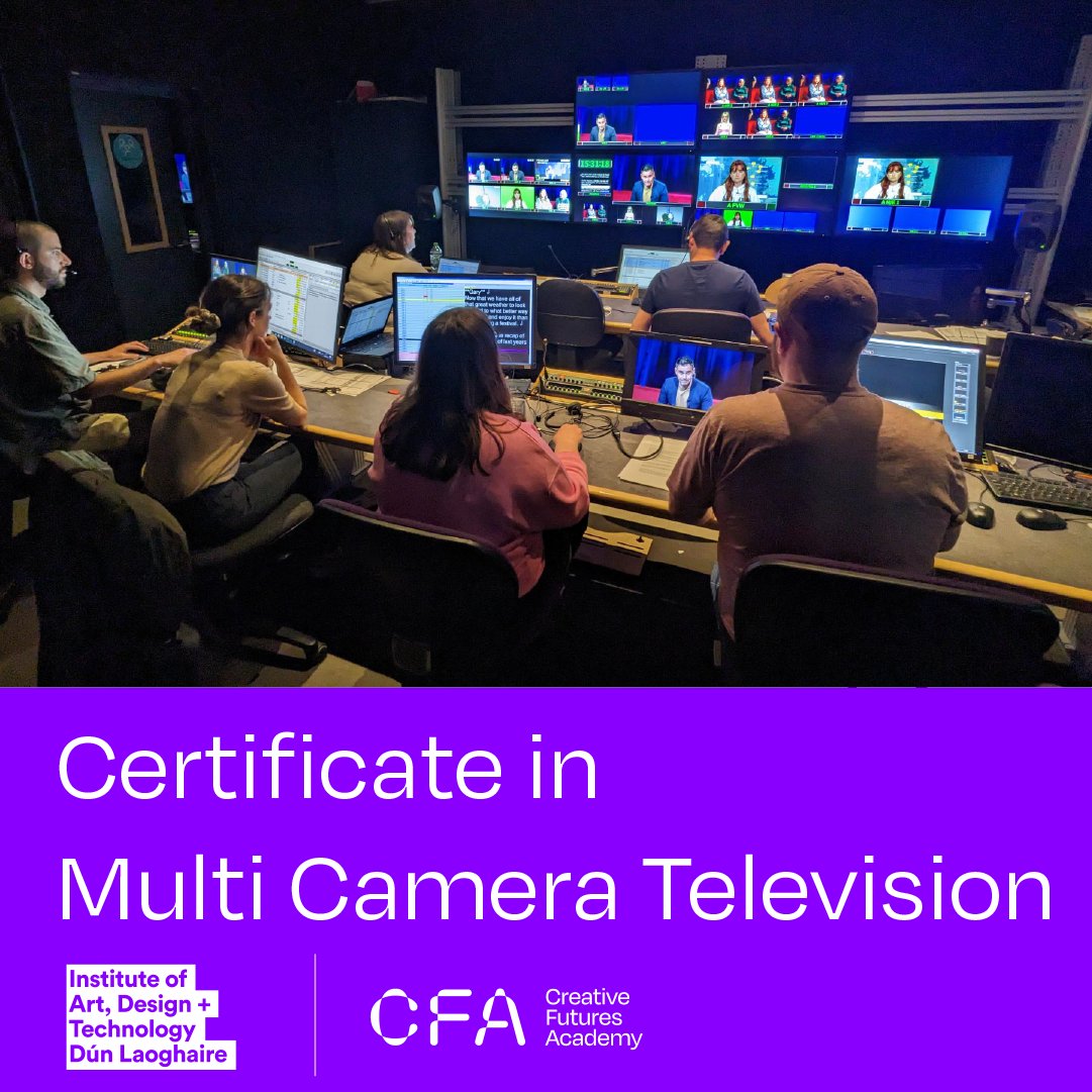 creativefutur16's tweet image. 🎥 Applications are OPEN for CFA at @myIADT&apos;s Certificate in Multi Camera Television at @NFS_IADT, starting April 2024. This 6-week course is tailored for both recent graduates and seasoned professionals eager to stay ahead.
🔗creativefuturesacademy.ie/courses/certif…
#CreativeFutures #MultiCamera