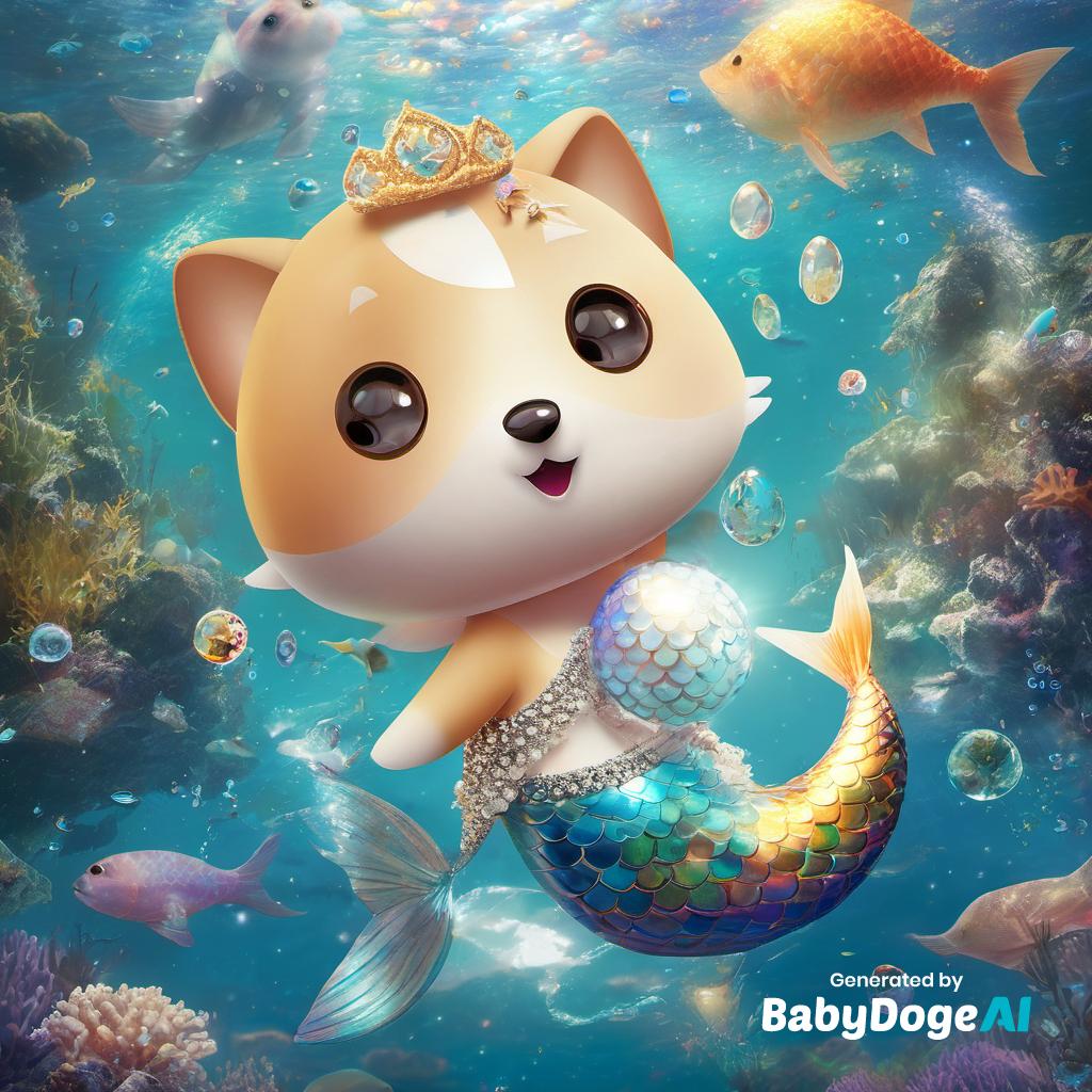 "Crystal clear 8k high resolution colorful image of female babydoge mermaid holding shining pearl with star fish and other kind of fishes swimming around in the sea" Generated via #BabyDogeAi Generate your own now at BabyDogeSwap.com/Ai