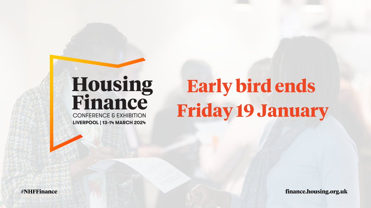 One week left to save £150 per ticket for #NHFFinance! Don't miss out on the must-attend event for housing association financial professionals.  

Book now: bit.ly/3QyYTH4
