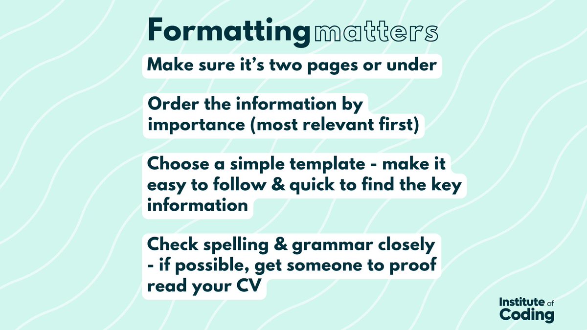 IoCoding's tweet image. With the job market being so competitive, your CV must shine ✨ We have excellent support available on our Click Start courses to help you refine your CV and get advice on how to break into the tech industry: bit.ly/44jvvd6 🔗 #CV #techCV #techjobs