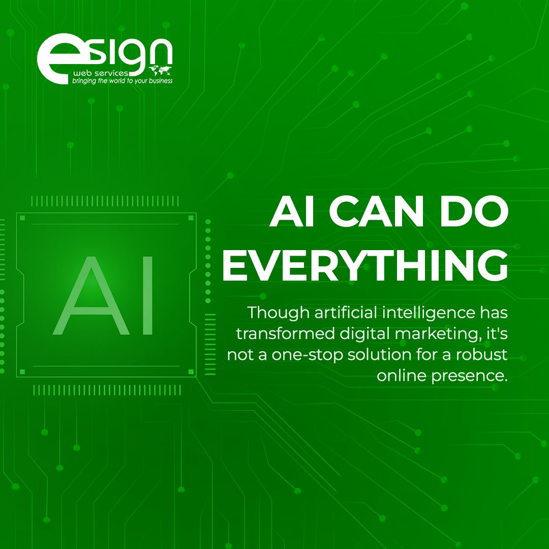 Though artificial intelligence has transformed digital marketing, it's not a one-stop solution for a robust online presence. AI lacks creativity and needs human supervision to function effectively.
.
.
#artificalintelligence #ai #aiindigitalmarketing #esignwebservices