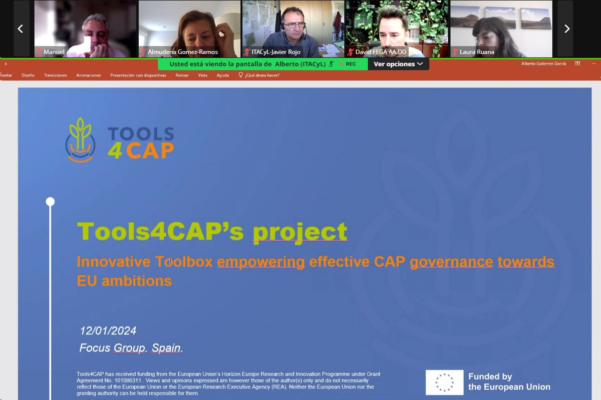 ITACYL's tweet image. #FocusGroup nacional para España del proyecto @Tools4CAP
Today we are meeting with the stakeholders for the @Tools4CAP focus group of Spain
📊🌱 The focus group will deal with monitoring and data collection tools, specifically the Area monitoring system and the digital field book