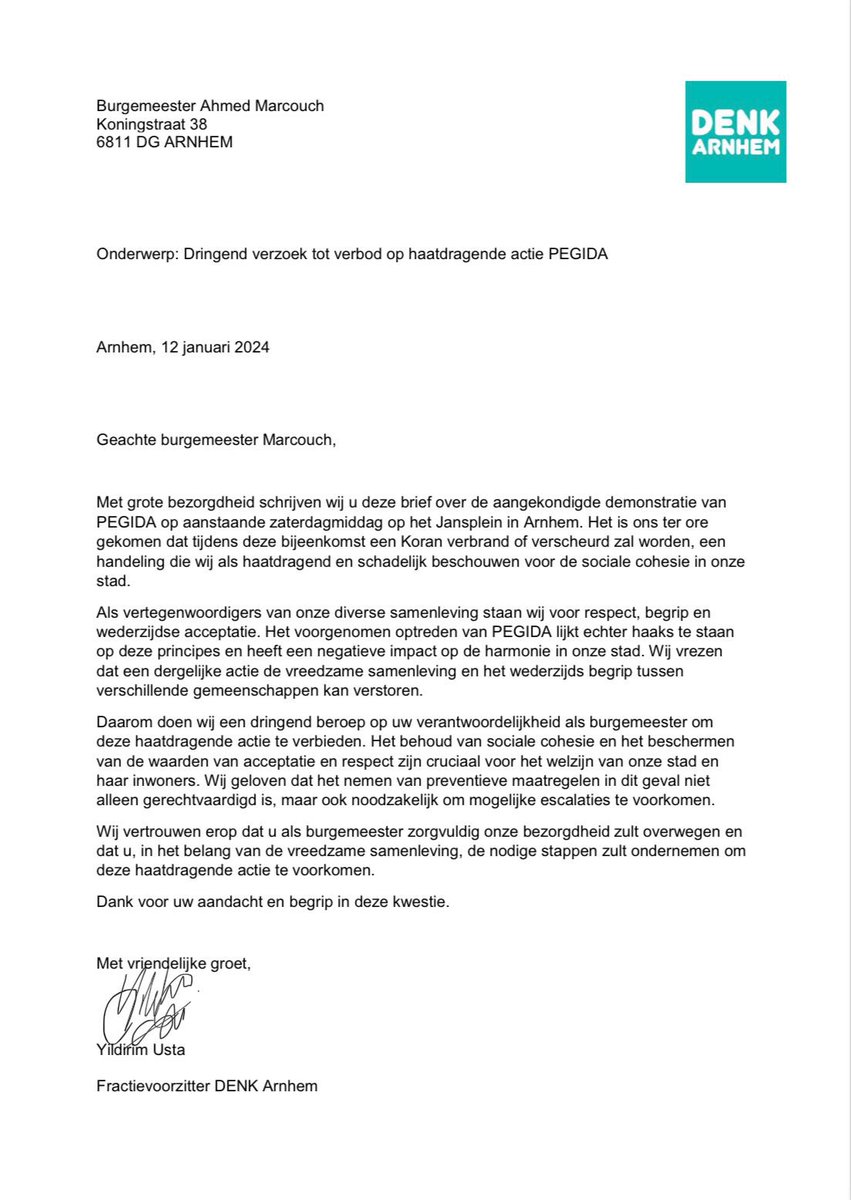 Dit hoort niet thuis in Arnhem! Geen haatzaaien in #Arnhem 
Daarom een verzoek tot verbod op haatdragende actie van PEGIDA