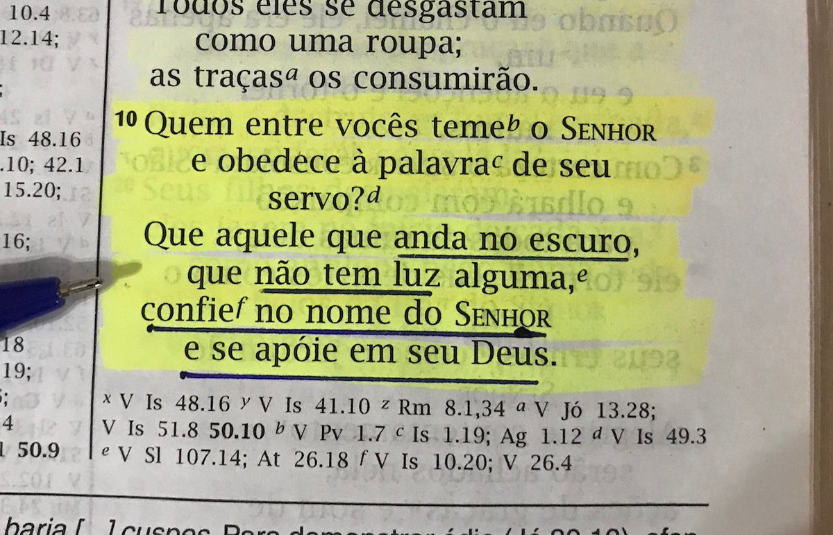 Minha resolução hoje: “Prefiro andar com Deus no ESCURO do que sozinho na CLARIDADE.” 

#Bíblia #Isaías50 #versiculo 10 #PrimeiroDeus #RPSP #RbHw #euvou