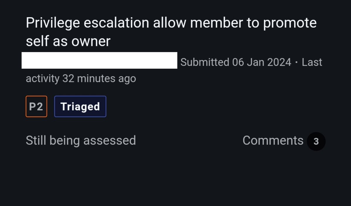 Triaged on bugcrowd😎

collaborator : <a href="/Rohan_Lew/">Rohan_lew</a>

Bug - Privilege escalation
.

.

.

.

#bugbounty #cybersecurity #hacking #infosec #cybersecurity #bugcrowd #hackerone