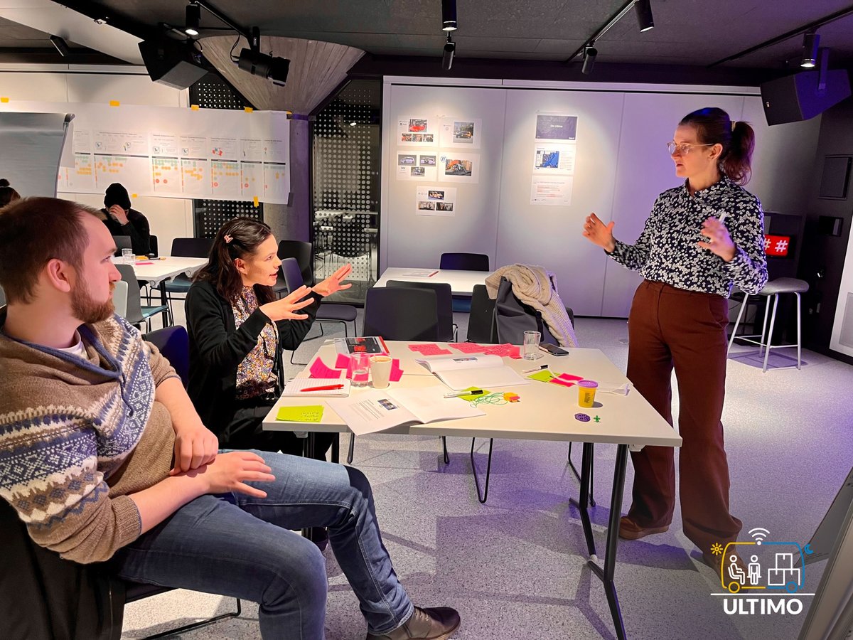 ULTIMO_project's tweet photo. 🚗 Exciting times at the ULTIMO hackathon! 35 participants from @Ruter departments brainstormed on challenges like accessibility, safety, and new services for #automatedvehicles. Fresh ideas emerged, like discreetly communicating with customer services for passenger safety. 🌐 https://t.co/pQrm4tJrwe