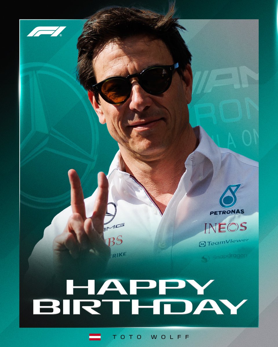 F1's tweet photo. Wishing Toto Wolff a very Happy Birthday! 🥳🎉

#F1 @MercedesAMGF1 https://t.co/BpA1Ap8ZpT
