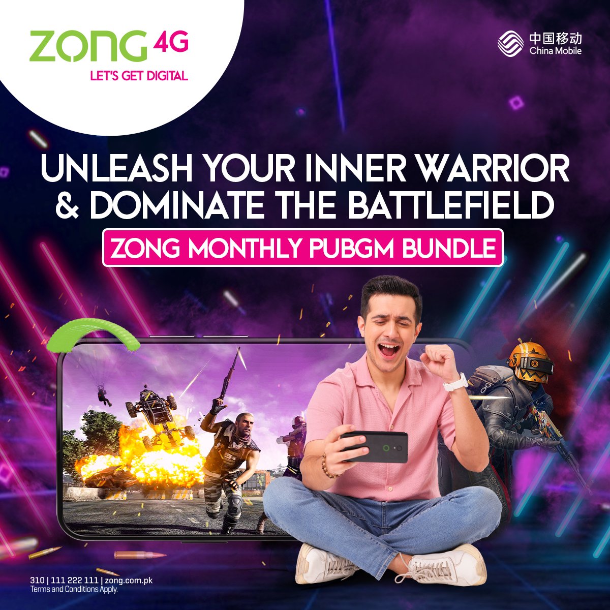 Level up your gaming experience with Zong's Monthly PUBG Mobile Bundle! Uninterrupted gaming, unlimited fun.

#LetsGetDigital with #Zong4G