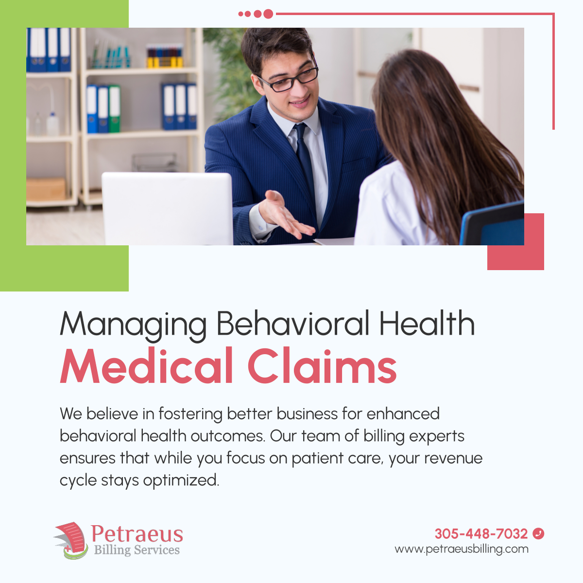 BehaviorBilling's tweet photo. Let Petraeus Billing Services manage your medical claims efficiently, allowing you to prioritize what matters – providing top-notch care to your clients. 

#BillingServices #PalmettoBayFL #MedicalClaims https://t.co/46znNBjoCA