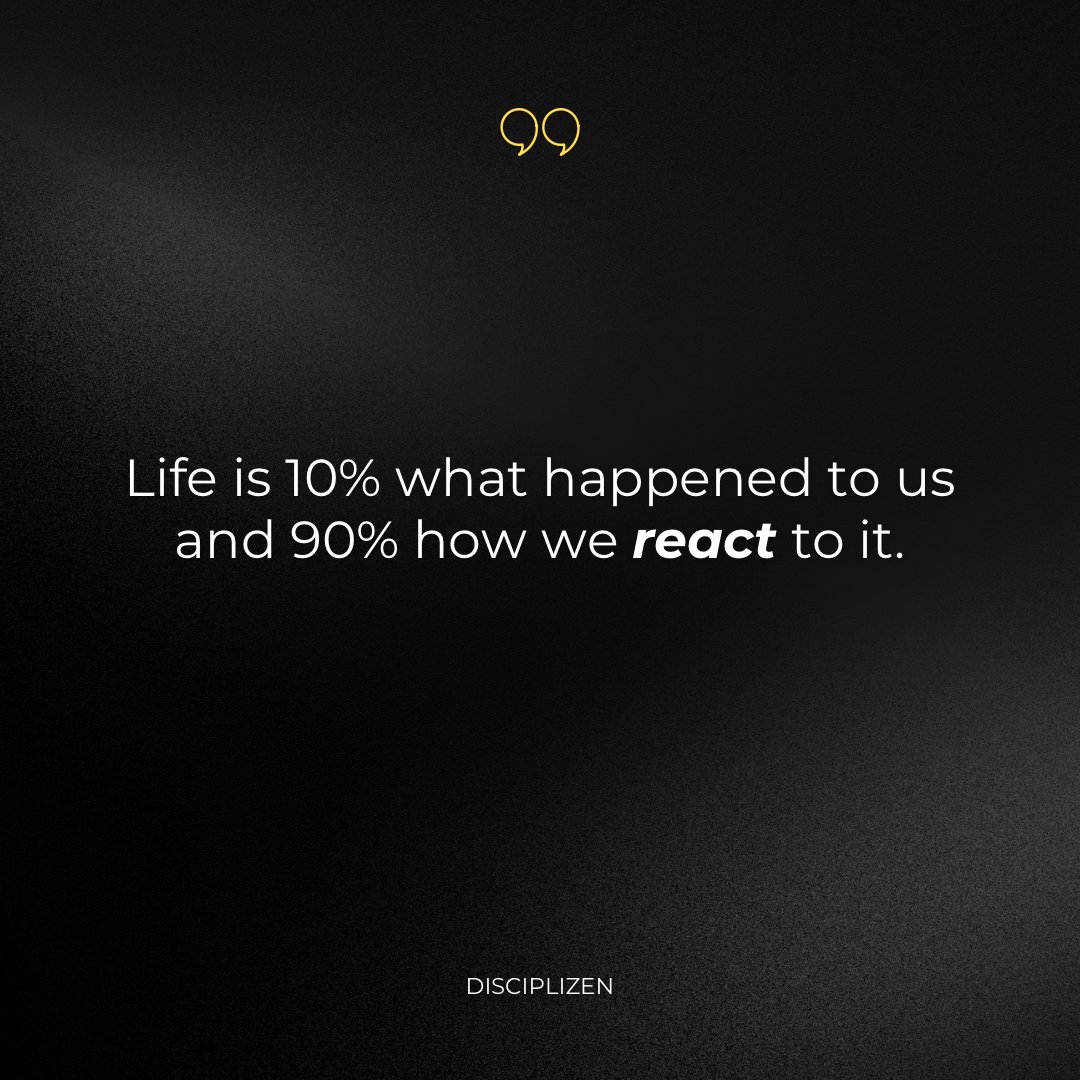 disciplizen's tweet image. Navigating life with a perspective shift! 🌟
Remember, life is 10% what happens to us and 90%
how we react to it.

#PerspectiveMatters #PositiveResponse
#AdaptAndThrive #MindfulLiving #LifeWisdom