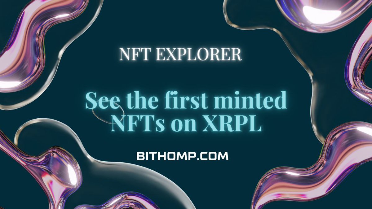 bithomp's tweet image. New option is added on XRPL NFT Explorer: now you have an opportunity to arrange NFT list by minting time and view the latest or even the first minted NFTs on XRPL .
bithomp.com/nft-explorer?l…