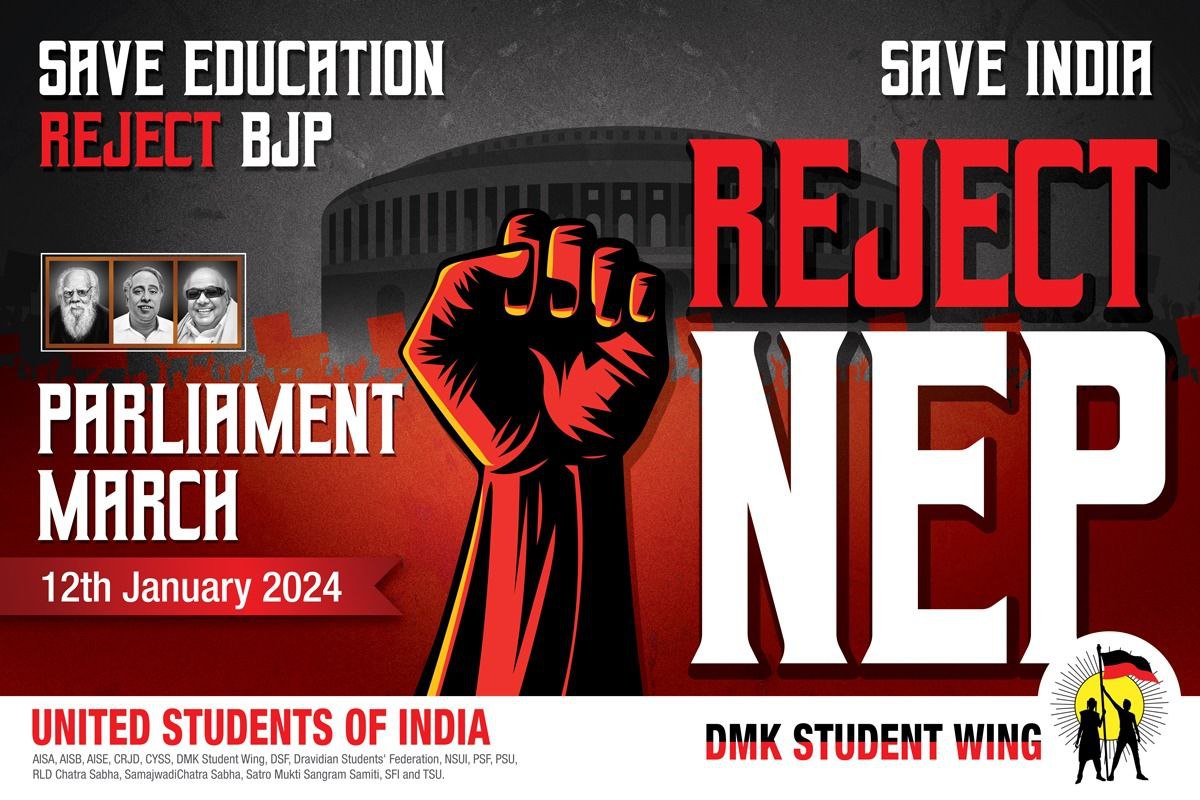 MduCityStuWing's tweet photo. Save Education!

Reject BJP!!

#StudentMarchDelhi #DMKMCSW https://t.co/Xsbk5SWtRz
