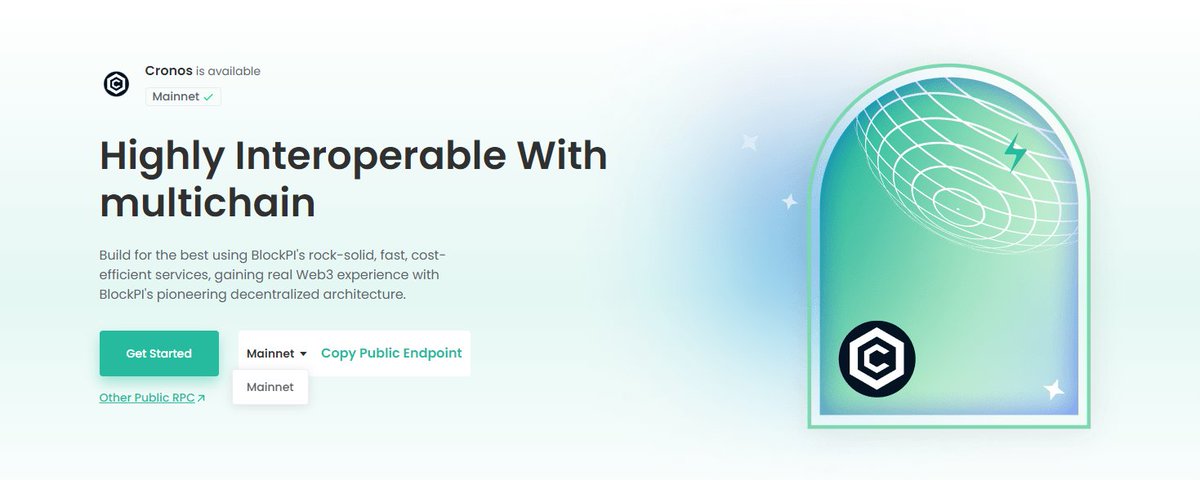 SniperxCalm's tweet photo. Build for the best using BlockPI's rock-solid, fast, cost-efficient services, gaining real Web3 experience with BlockPI's pioneering decentralized architecture.
#Cronos https://t.co/TKV3UbUU7l