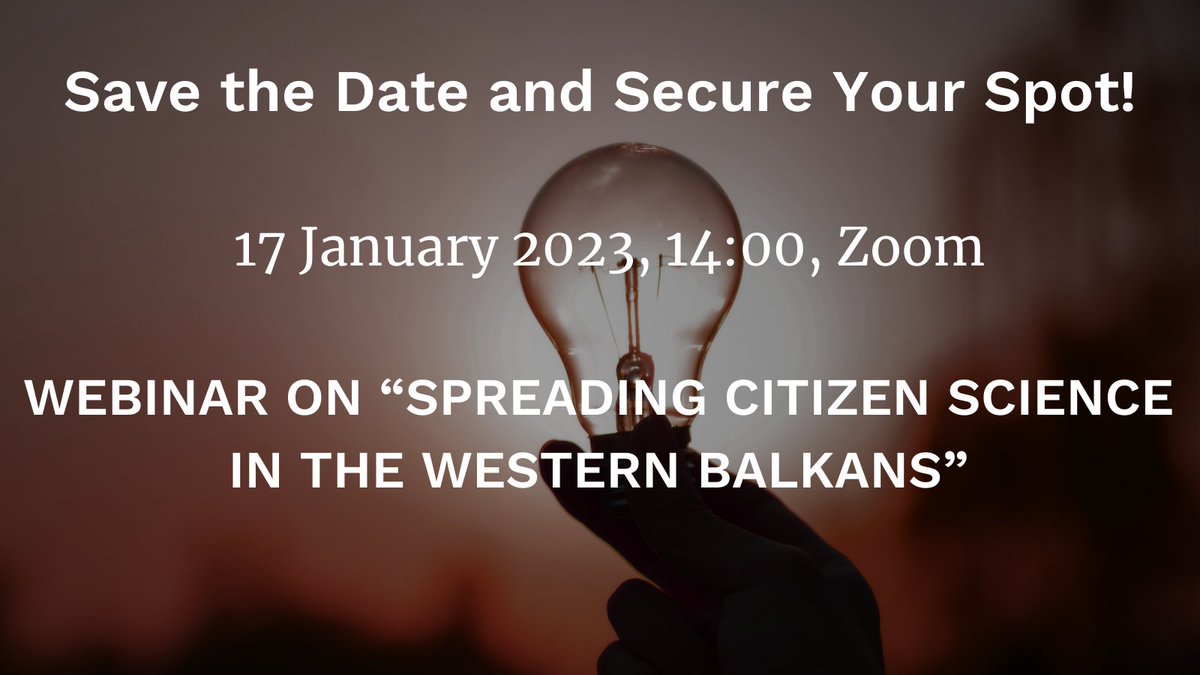 OPERAS Research Infrastructure - not posting on X (@operaseu) on Twitter photo Insightful #CitSci webinar: "Spreading Citizen Science in the Western Balkans" on Jan 17 2024, 14.00-15.30 CET.
Learn more and register here:
ow.ly/yPyq50Qqhj0
<a href="/BuzanElena/">elenabuzan</a> <a href="/StepChangeEU/">StepChange Project</a> <a href="/CPNSrbija/">Centar za promociju nauke</a> <a href="/selkasadikovic/">Selka Sadikovic</a> <a href="/STARNoviSad/">Center for Behavioral Research in Psychology</a> <a href="/EKTgr/">ΕΚΤ</a> <a href="/Marina_Angelaki/">Marina Angelaki</a> Insightful #CitSci webinar: "Spreading Citizen Science in the Western Balkans" on Jan 17 2024, 14.00-15.30 CET.
Learn more and register here:
ow.ly/yPyq50Qqhj0
<a href="/BuzanElena/">elenabuzan</a> <a href="/StepChangeEU/">StepChange Project</a> <a href="/CPNSrbija/">Centar za promociju nauke</a> <a href="/selkasadikovic/">Selka Sadikovic</a> <a href="/STARNoviSad/">Center for Behavioral Research in Psychology</a> <a href="/EKTgr/">ΕΚΤ</a> <a href="/Marina_Angelaki/">Marina Angelaki</a>