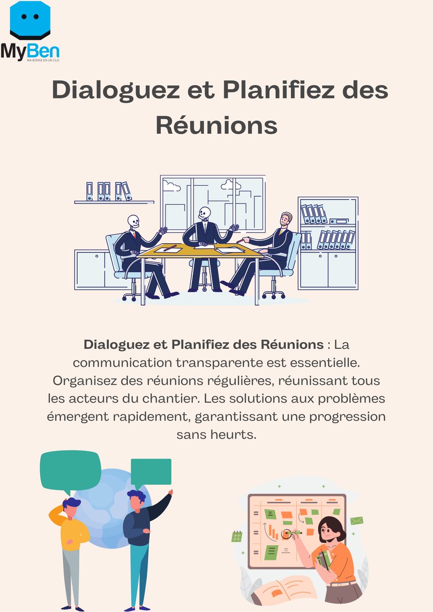 🚧📈𝑳𝒂 𝑹𝒆́𝒖𝒔𝒔𝒊𝒕𝒆 𝒅'𝒖𝒏 𝑪𝒉𝒂𝒏𝒕𝒊𝒆𝒓 𝑫𝒆́𝒑𝒆𝒏𝒅 𝒅'𝒖𝒏 𝑺𝒖𝒊𝒗𝒊 𝑴𝒆́𝒕𝒊𝒄𝒖𝒍𝒆𝒖𝒙 ! 🏆
5️⃣ Établissez des Plannings Précis
6️⃣ Dialoguez et Planifiez des Réunions
7️⃣ Visitez Régulièrement le Lieu des Travaux
8️⃣ Faites un Compte-Rendu de Chantier
#MyBen #BTP