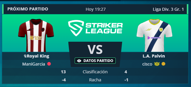 CiscoRaya's tweet photo. hoy partido súper importante para mantener la 4ª plaza que nos da ascenso a 2ª!!!! en @striker_manager a ganar!! https://t.co/t2hWWhzCkZ