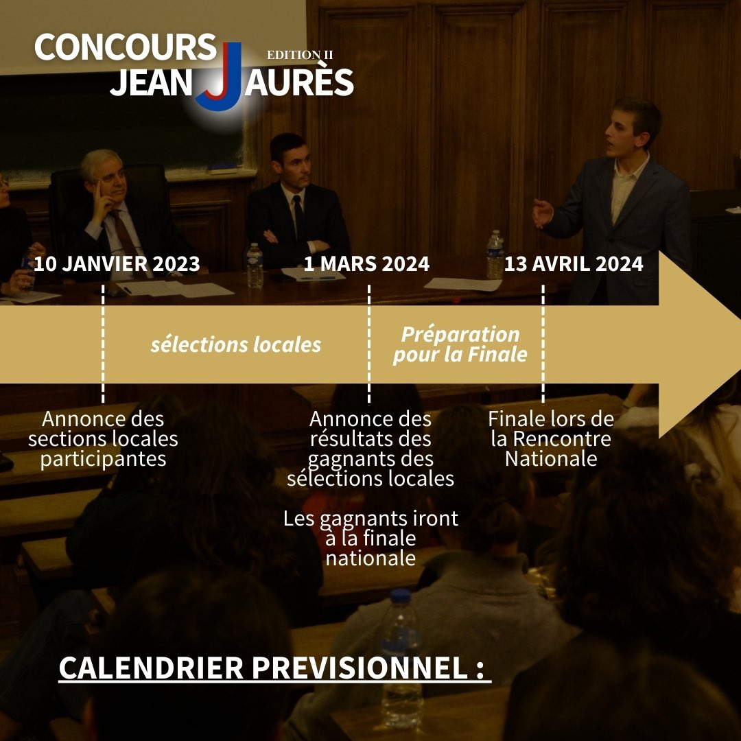 ParlementEtudia's tweet photo. 🎙️✨ Concours d'Éloquence Parlementaire Jean Jaurès - Edition II 

Partout en France, participez aux sélections locales et tentez de devenir le gagnant ou la gagnante de votre section pour accéder à la grande finale nationale le 13/04/2024 🇫🇷🌟 https://t.co/64WXskrwmK