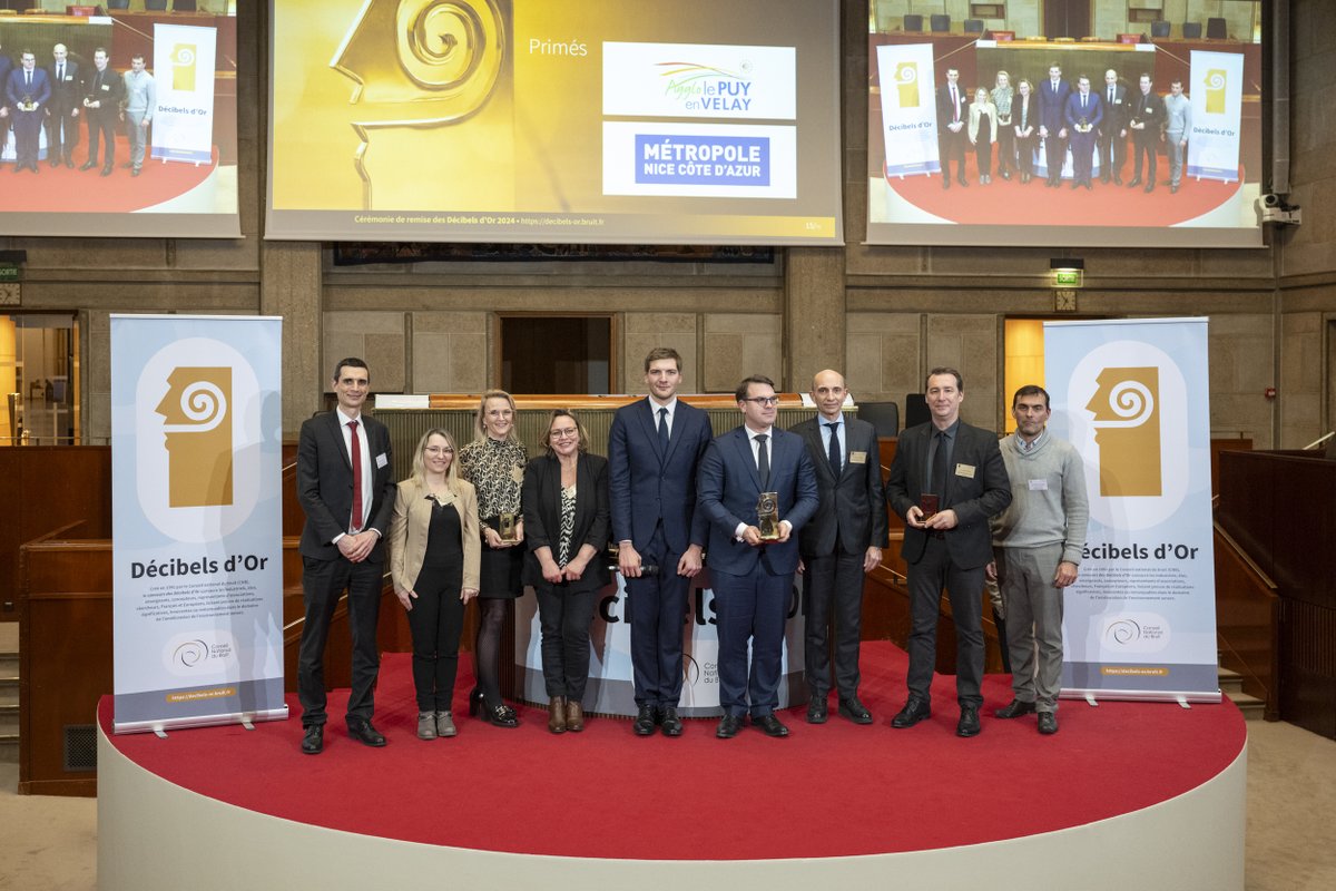 ✨Décibels d'or 2024✨
Dans la catégorie Villes et territoires : 
Le lauréat est <a href="/Mairie17/">Mairie du 17e</a> de <a href="/Paris/">Paris</a> pour son Comité local de lutte contre le #bruit.
N'oublions pas les primés, l'agglo du Puy-en-Velay et <a href="/MetropoleNCA/">Métropole Nice Côte d'Azur</a> !