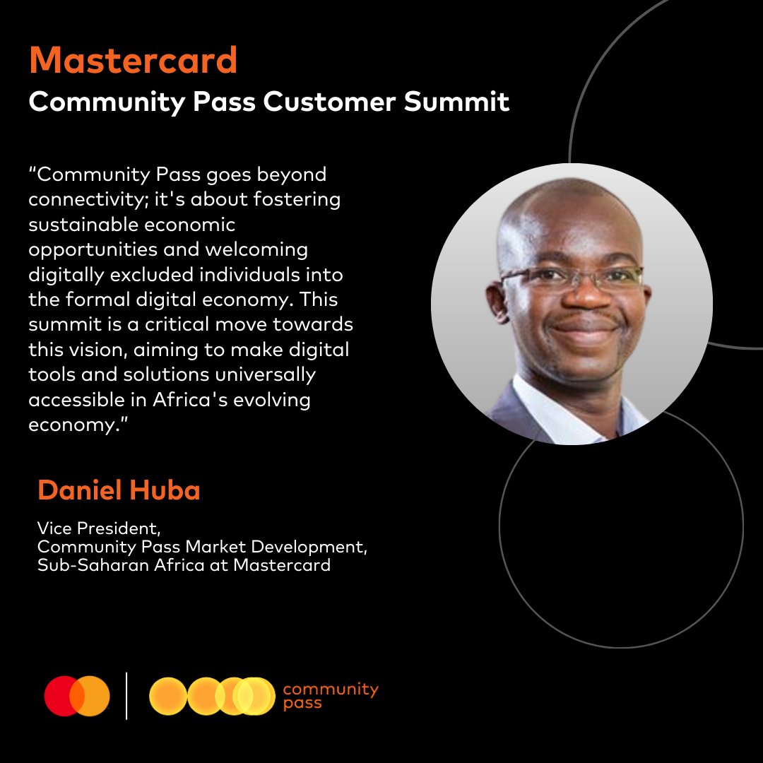 MastercardSSA's tweet image. Furthermore, Daniel Huba, VP, of Community Pass Market Development, Sub-Saharan Africa at Mastercard, emphasized the Community Pass platform&apos;s significance in the African continent. #CommunityPass