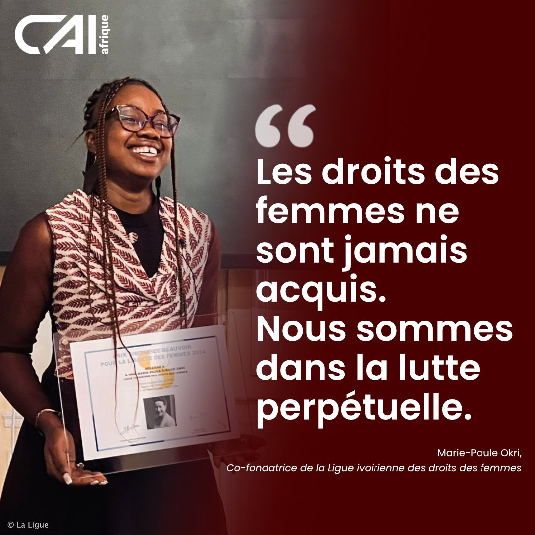 #CAIpodcast: Cette semaine, Marie-Paule Okri a reçu le prix Simone-de-Beauvoir pr la liberté des femmes.

Hommage bien mérité pour son engagement👏🏾

Ds ce podcast, elle partage ses réflexions pr lutter contre les violences faites aux femmes.
Bonne écoute👉🏾 t1p.de/v6ttx