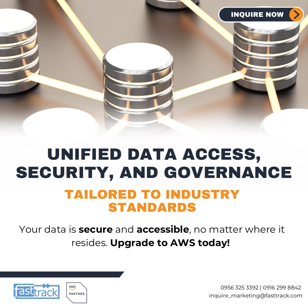 Fasttrack_PH's tweet photo. Transform your analytics journey with AWS Analytics! 🔒✨ Upgrade today for seamless data access, rock-solid security, and governance compliance. 

Your data deserves the best – don't wait, upgrade now! 💻🚀 #UpgradeToAWS #DataInnovation #SecureAnalytics https://t.co/EJDVraByPD