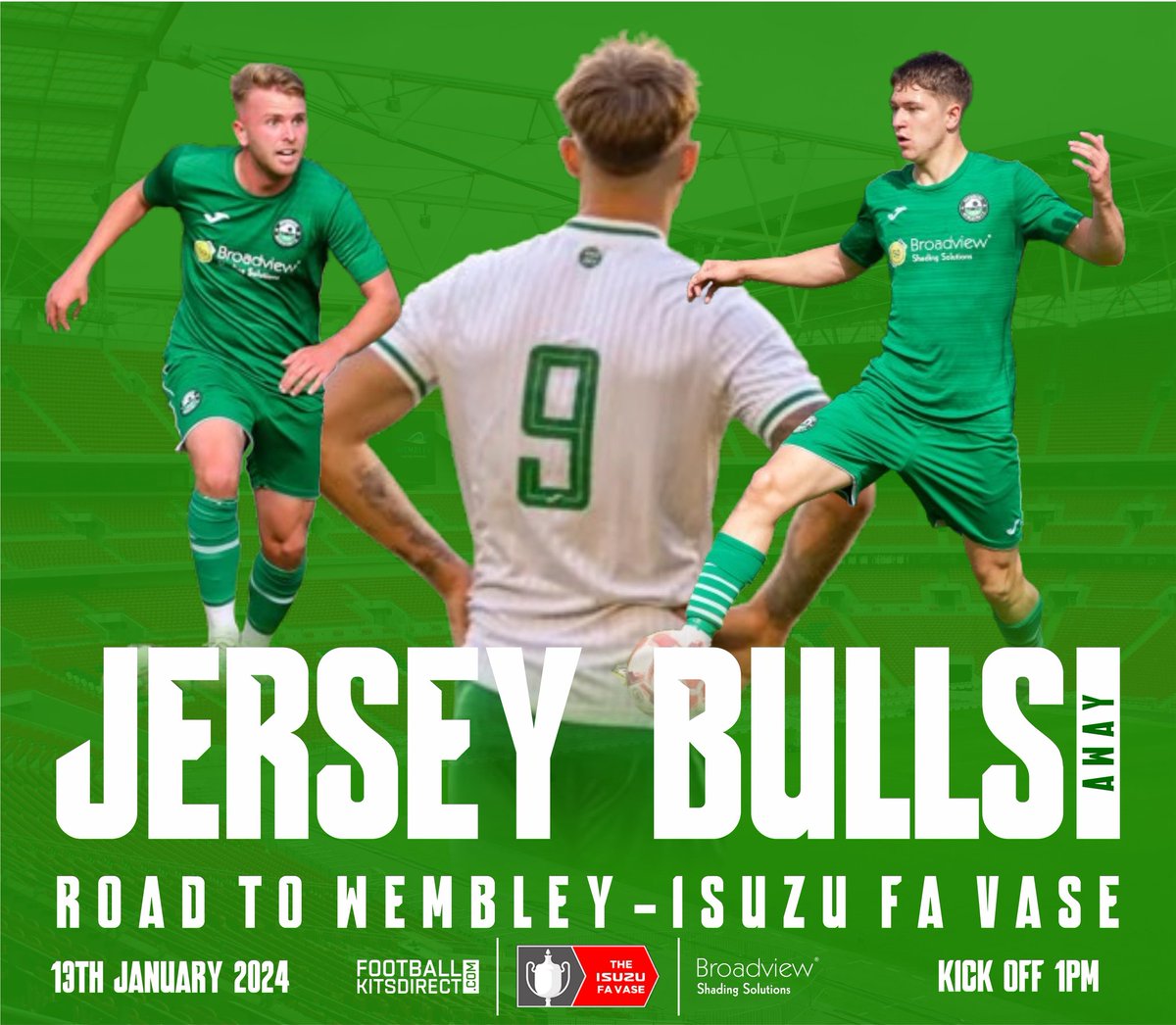𝗜𝗦𝗨𝗭𝗨 𝗙𝗔 𝗩𝗔𝗦𝗘 | 🏆

We make the trip to <a href="/JerseyBullsFC/">JerseyBullsFC</a> tomorrow in one of our biggest games of this season.

#UpTheRec #RoadtoWembley #IsuzuFAVase