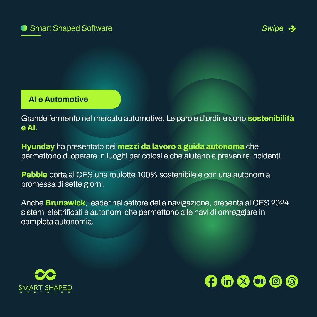 SmartShaped's tweet photo. 👇🏻 Ecco le novità che ci hanno colpito e gli ambiti in cui, secondo noi, l'innovazione ci cambierà davvero (e a breve) la vita!

---------------------

#startup #italianstartup #ia #accessibility #healthcare #sustainability #ecotech #ces2024 #cesLA #ceslasvegas #ceslasvegas2024 https://t.co/urs5QBBh9B