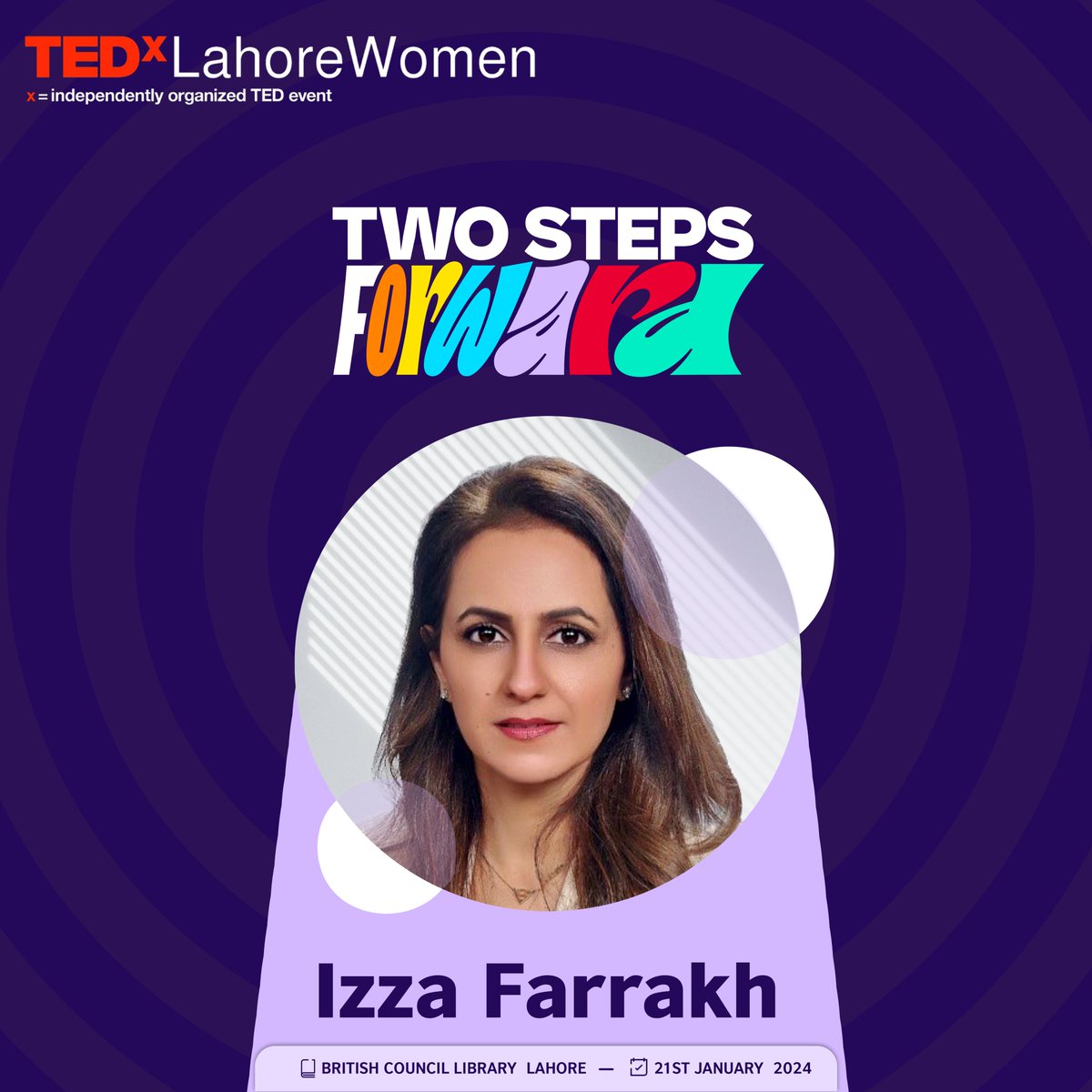 Unveiling our first speaker for our upcoming #TEDxLahoreWomen - the accomplished Izza Farrakh! 

Secure your seat now for an unforgettable experience! bit.ly/tedpk24