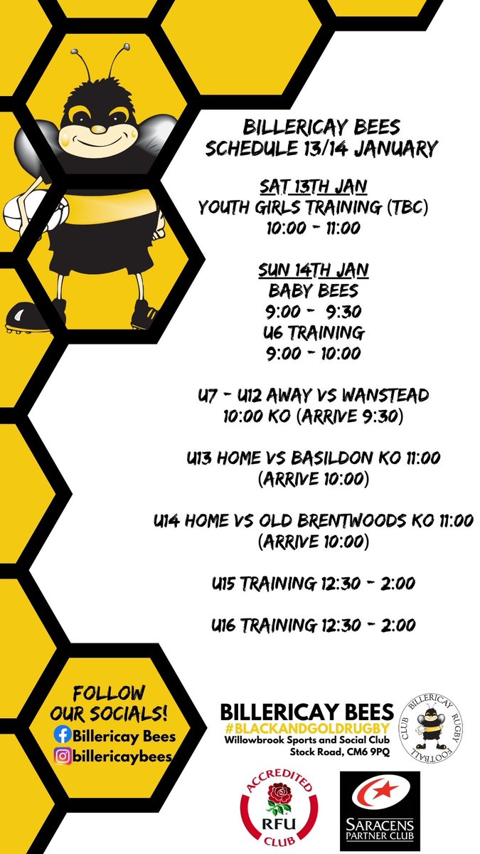 Billericay Bees Rugby - A Kids First Champion Club (@billericaybees) on Twitter photo 