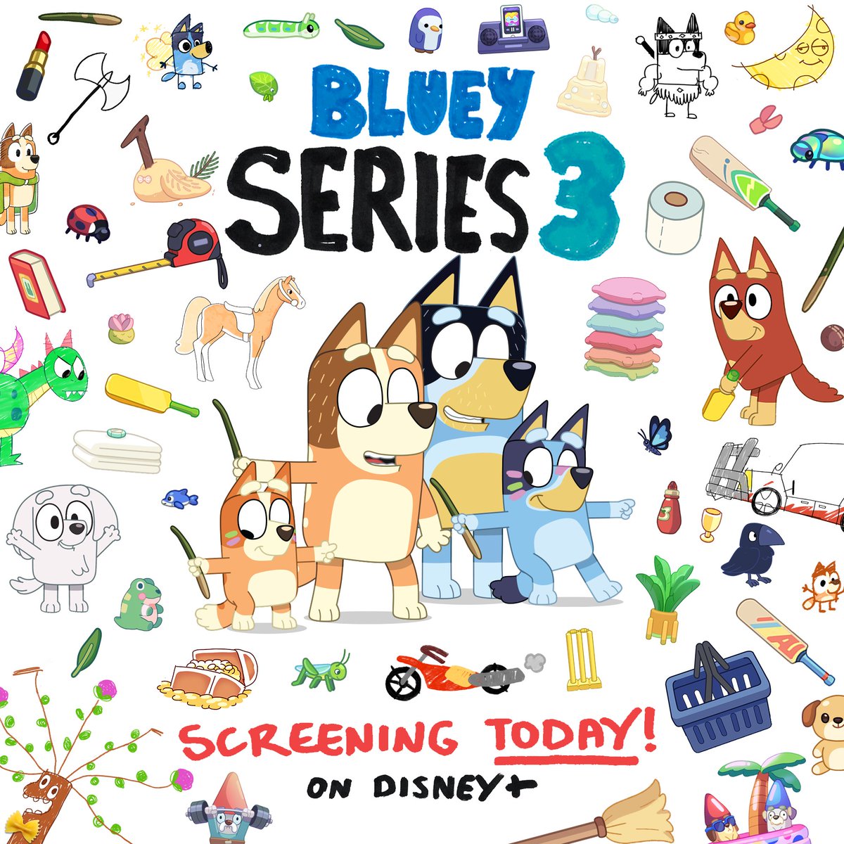 OfficialBlueyTV's tweet photo. Hooray! Brand new #Bluey episodes are available now on @DisneyPlus! 🎉 💙 https://t.co/X9H1HaoS1m