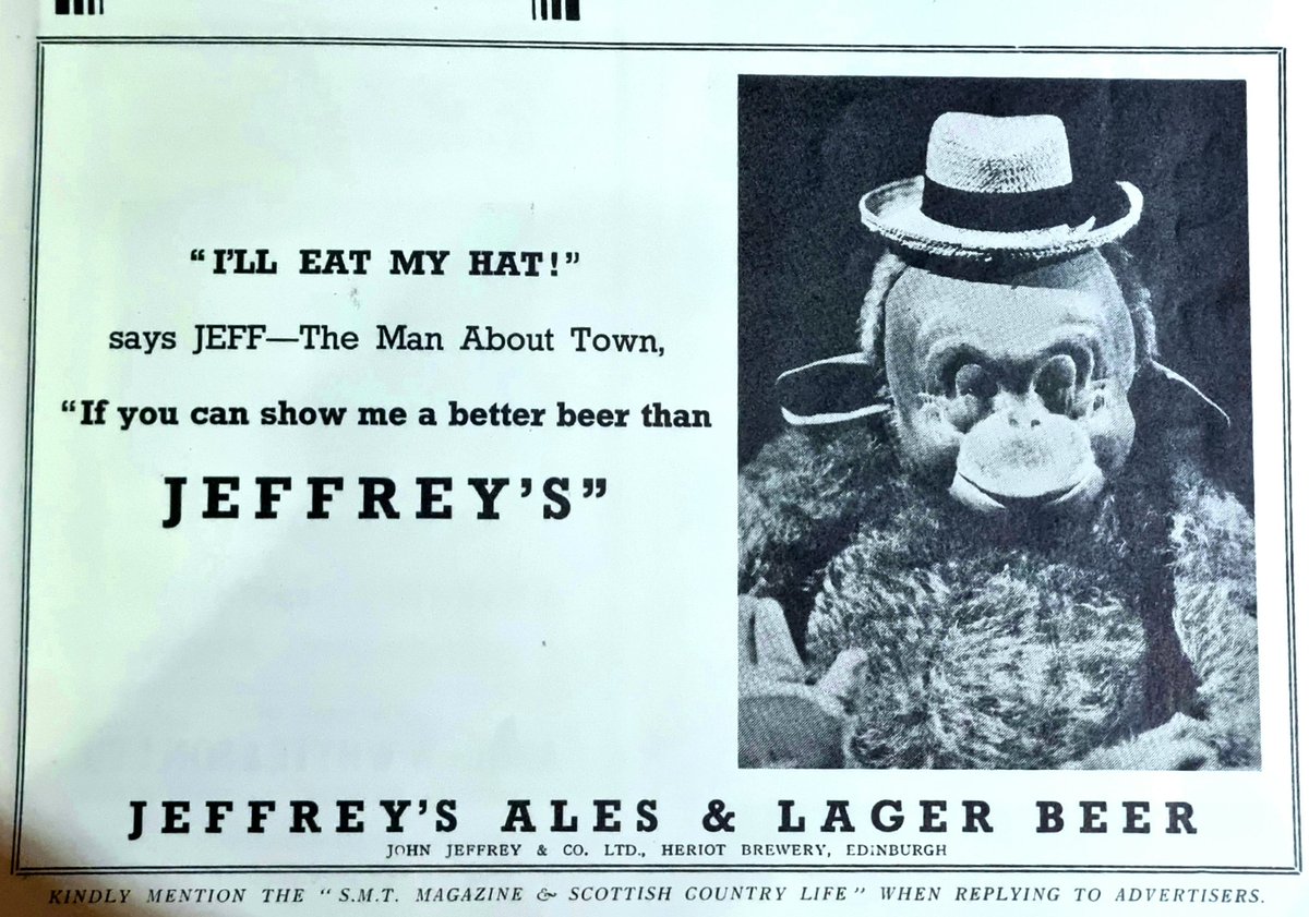 For some unknown reason, Edinburgh brewer, John Jeffrey &amp; Co Ltd.thought whatever this character is would sell beer in 1936.

#OldWeirdScotland