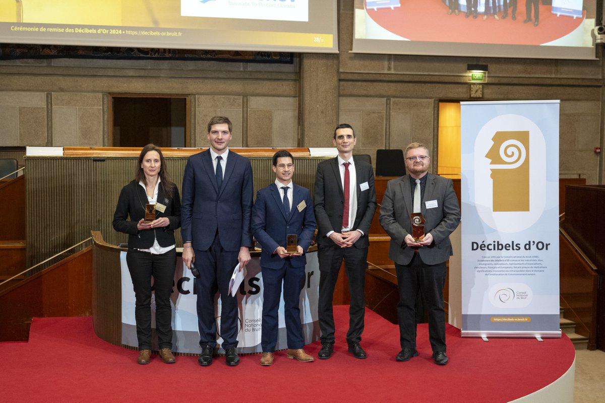 ✨Décibels d'or 2024✨
Dans la catégorie Santé, environnement et travail :
La lauréate est la start-up QUIET, qui a créé une vaisselle silencieuse à destination du personnel de cantine. N'oublions pas les primés, <a href="/FFBatiment/">FFB</a> et Greenov 👐