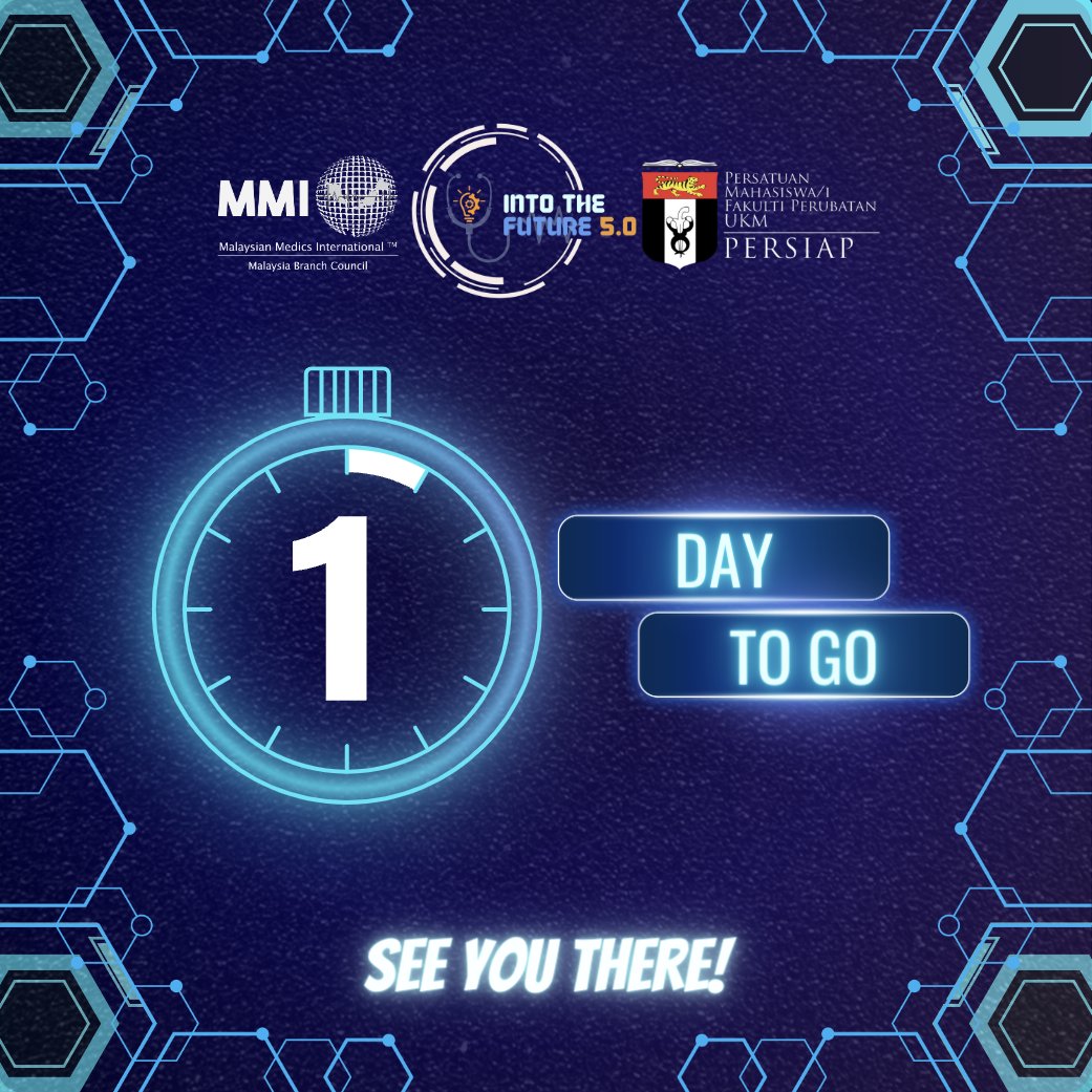 MMI_World's tweet image. Only one more day left till D-day!⏳

Join MMI Malaysia at our event Into The Future 5.0 happening tomorrow at UKM🏫

Can’t wait to see you all there! #IntoTheFuture #MMIM #PERSIAP