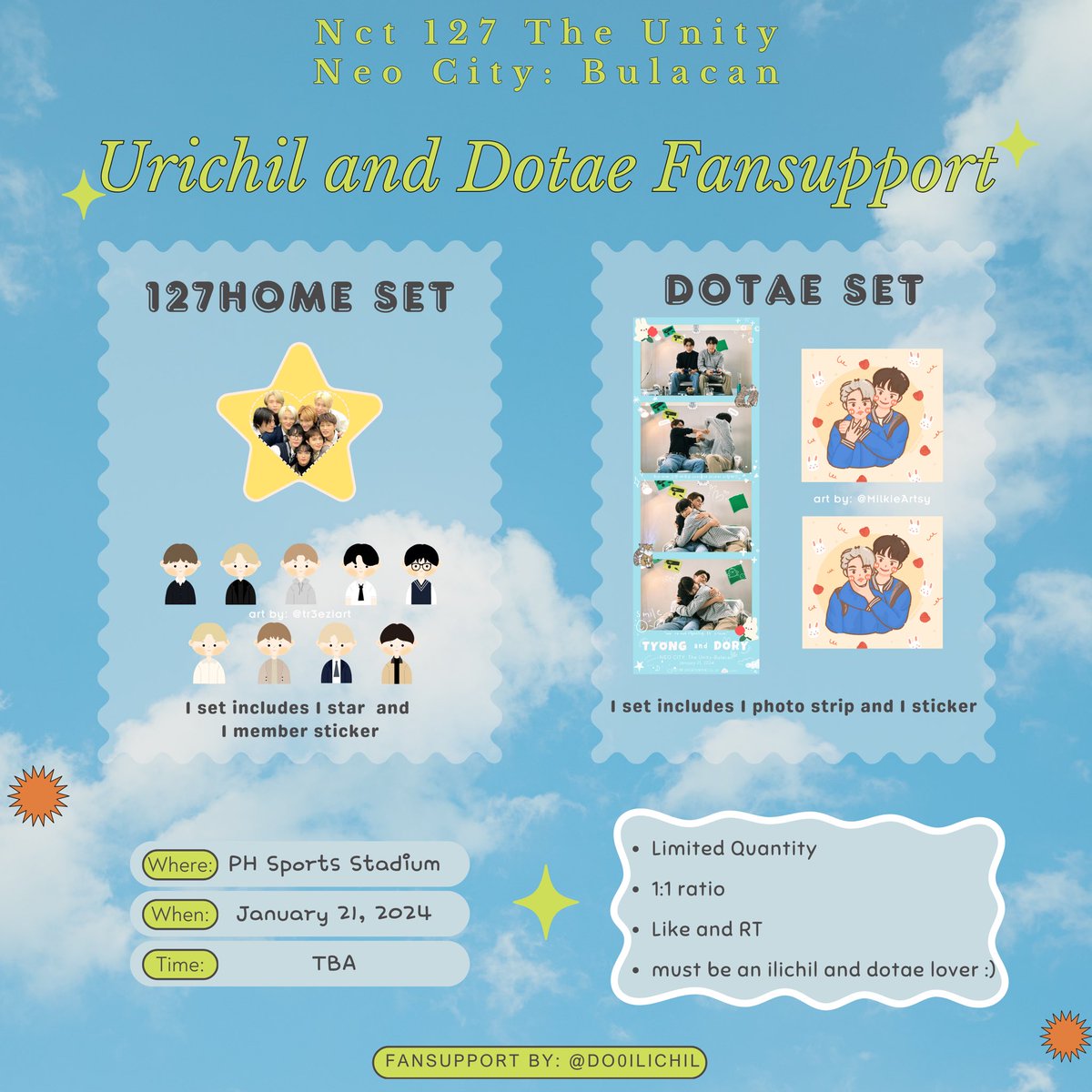 do0ilichil's tweet photo. ˗ˏˋ✩ˎˊ˗ NCT 127 3RD TOUR NEO CITY : BULACAN - THE UNITY ˗ˏˋ✩ˎˊ˗

 ₊˚⊹⋆ Urichil and Dotae fan support by @do0ilichil ˖⁺‧₊˚ ♡ ˚₊‧⁺˖

𐐪♡𐑂 like &amp; rt
𐐪♡𐑂 limited quantity

see you, urichil and dotae lovers! 🫶

#NCT127_NEOCITY_THE_UNITY
#NEOCITY_THE_UNITY_in_BULACAN https://t.co/e9iGIiCtJt