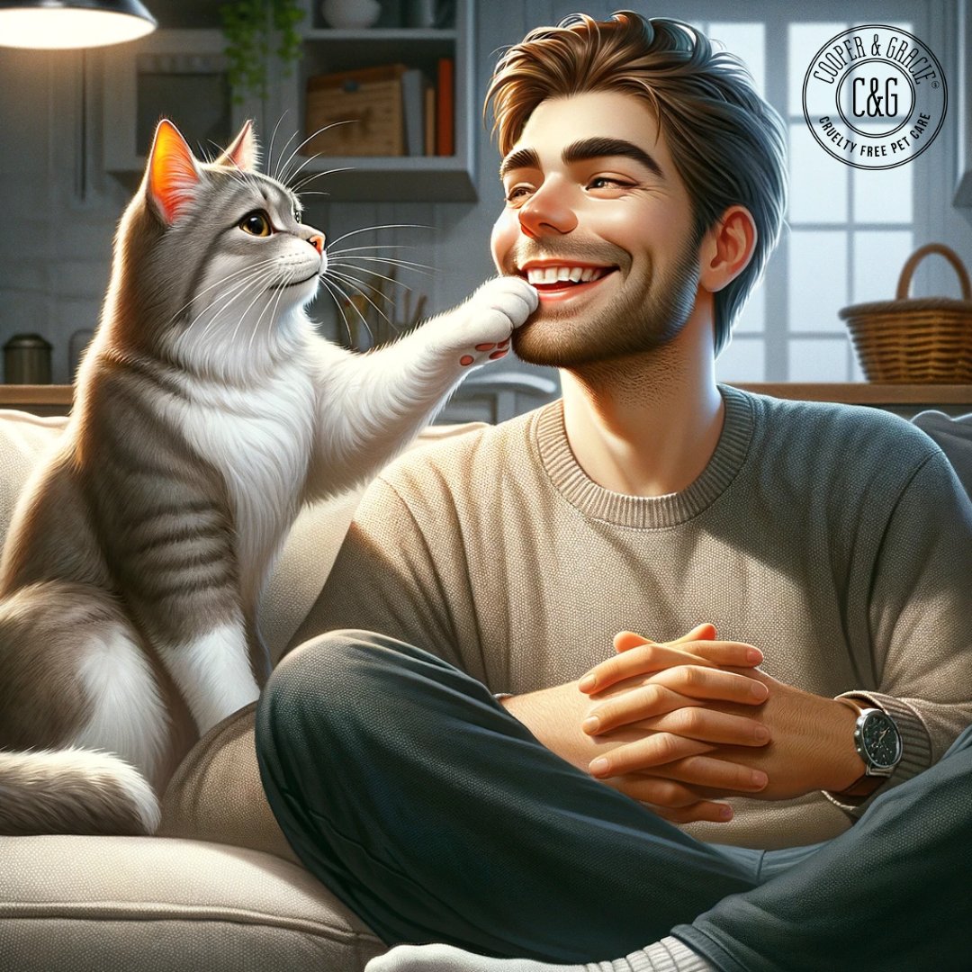 CooperAndGracie's tweet photo. Ever noticed your cat putting their paw on your mouth? 🐾 It's a sign of affection, comfort, and trust! Discover the secret language of your feline friend: https://t.co/UwglbuMaz1 🐱 #CatCommunication #PawTalk https://t.co/IjZyE2auSP