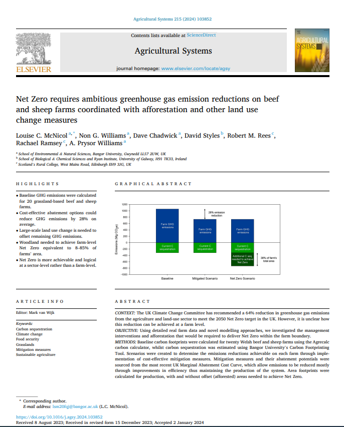 Very happy to finally share the first paper from my PhD!

"Net Zero requires ambitious greenhouse gas emission reductions on beef and sheep farms coordinated with afforestation and other land use change measures"

authors.elsevier.com/sd/article/S03…